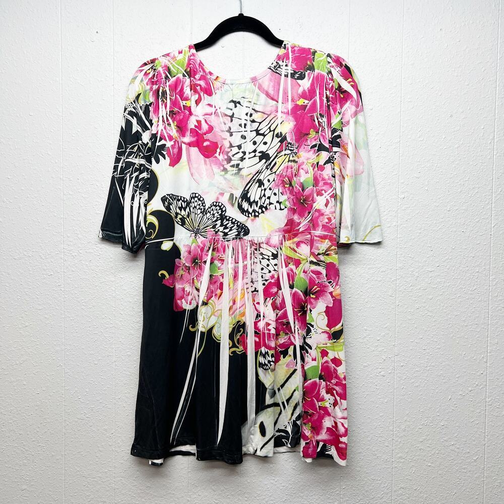 One World Floral Boho Womens Top 1X Embellished Y2K Fairy Grunge Dark Romantic - Picture 7 of 13